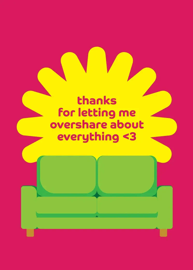 Thanks for Letting Me Overshare Card